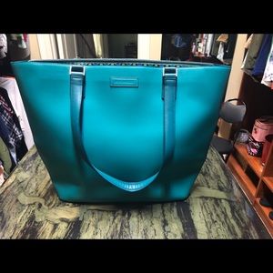 Vera Bradley large leather tote Teal